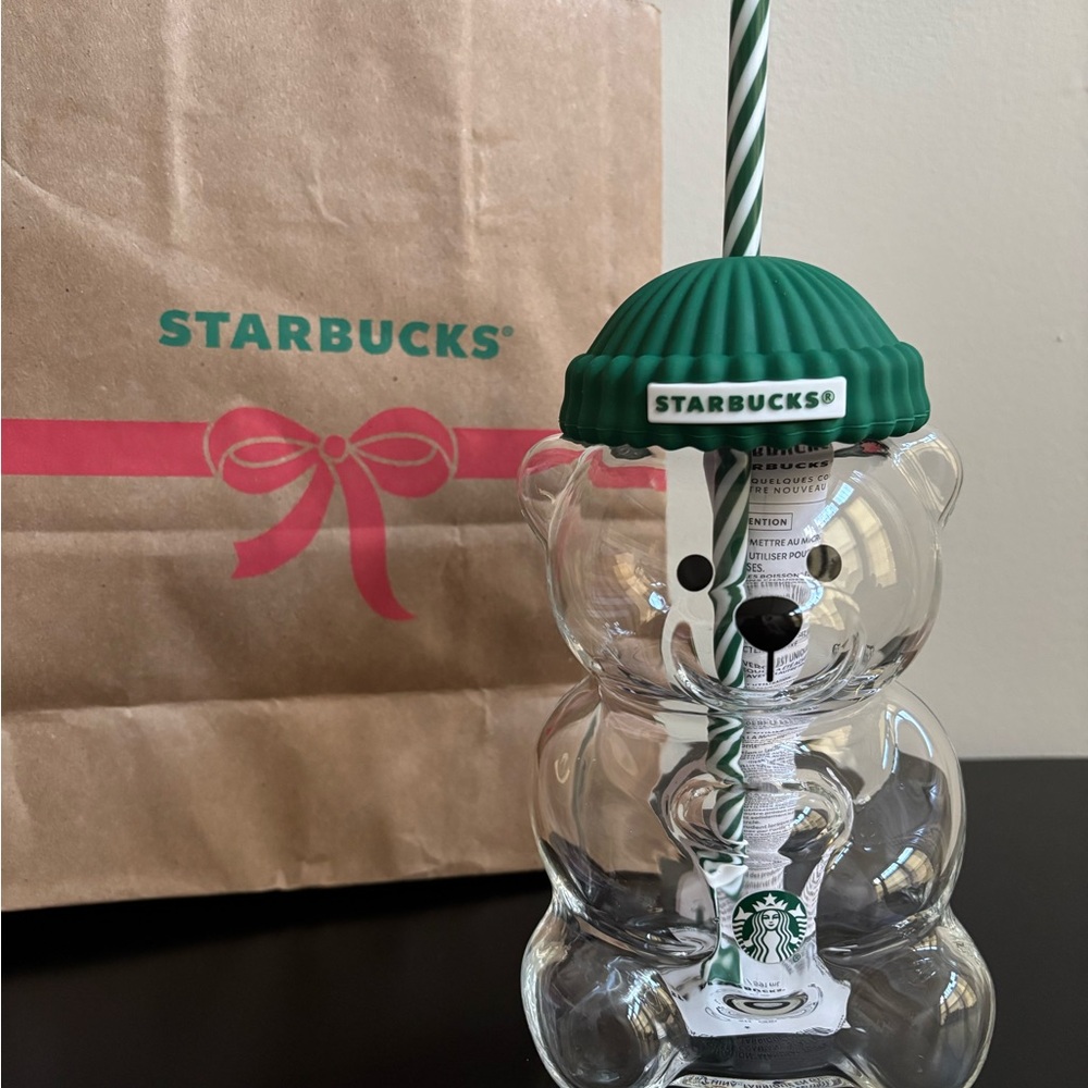Starbucks Green Lid Bear Tumbler with Straw
